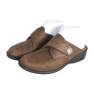 Finn Comfort Women's Santa Fe US7,5D EU38 Brown Leather Slip On Clogs Shoes